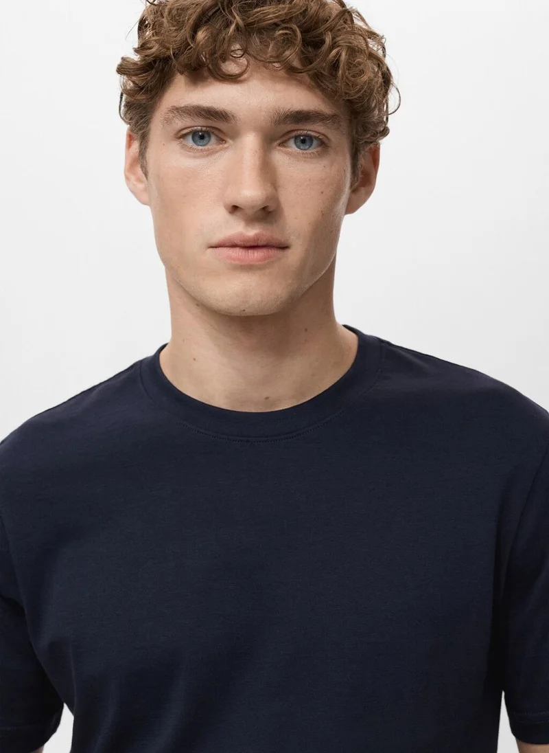 Mango Man  100% cotton slim-fit t-shirt for Men | Best Price UAE